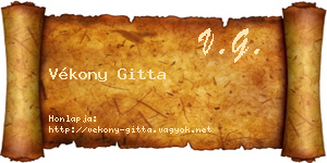 Vékony Gitta névjegykártya